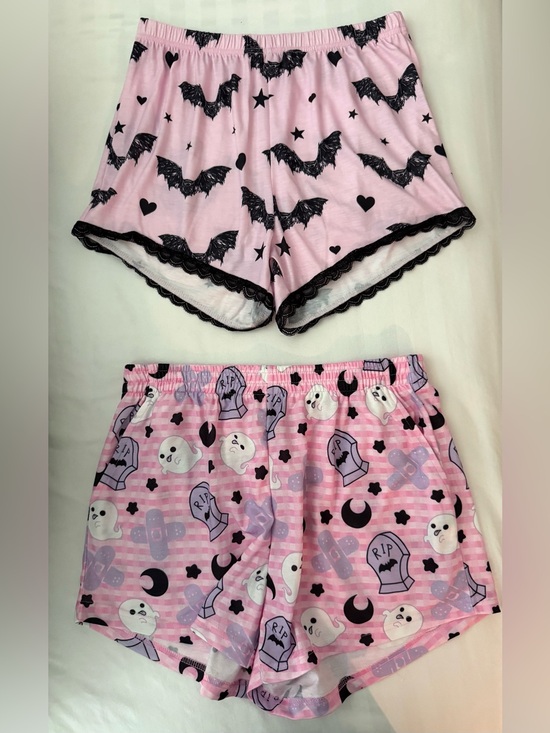 ROMWE Other - Pink Pastel Goth Halloween Pajama Shorts Set
